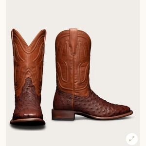 Tecovas “The Emmitt” ostrich boots in mahogany size 12D.